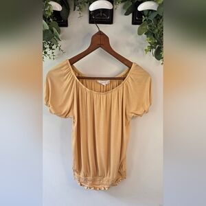 Pink Rose Mustard Yellow Shirt